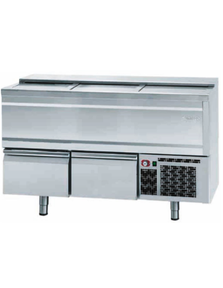 BOTELLERO INOX 1,5 m CON CAJONES