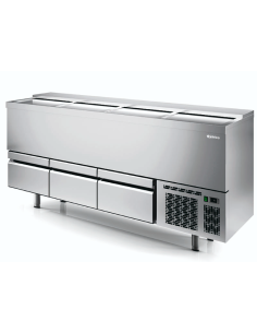 BOTELLERO INOX 2 m CON CAJONES