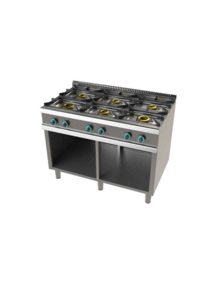 COCINA JUNEX 6 FUEGOS + BASE (FONDO 700)