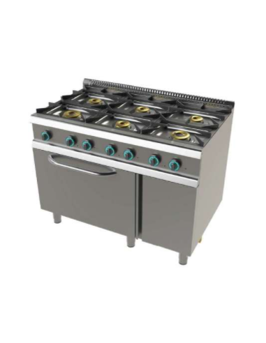 COCINA JUNEX 6 FUEGOS + HORNO (FONDO 700)