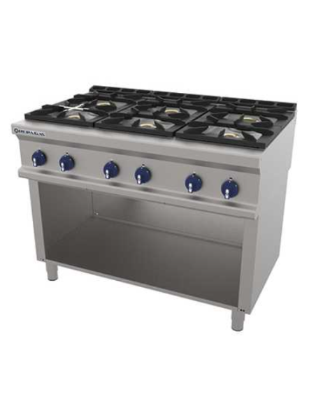 COCINA REPAGAS 6 FUEGOS + BASE (FONDO 750)