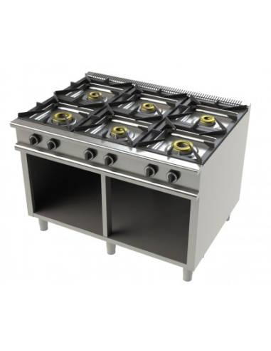COCINA JUNEX 6 FUEGOS + BASE