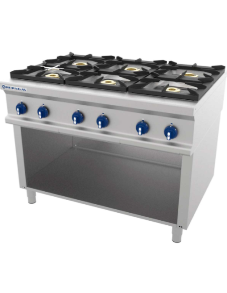 COCINA REPAGAS 6 FUEGOS + BASE