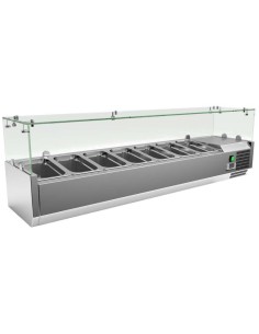 VITRINA INGREDIENTES GN 1/4 CUPULA DE VIDRIO 1,5 m