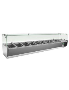 VITRINA INGREDIENTES GN 1/4 CUPULA DE VIDRIO 1,8 m